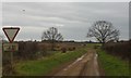 TL8668 : Muddy Crossroads near Timworth Green by Stuart Shepherd