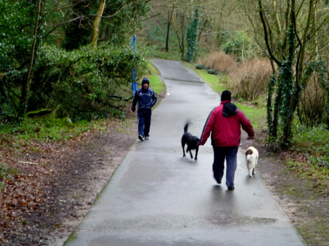 Dog walkers pass along the Highway to Health Path, Mullaghmore