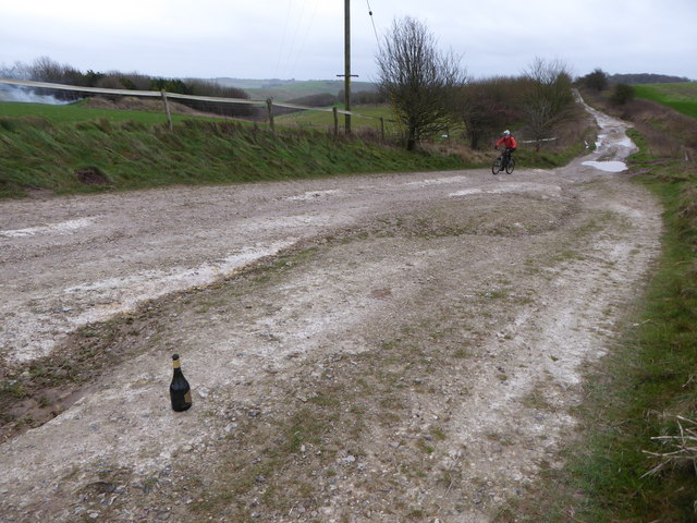 Byway near Barbury Castle, New Year's Day 2016