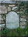 SW4025 : Mysterious stone in the churchyard wall by Richard Law