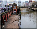 SJ8398 : River Irwell, Flood Damage at the Mark Addy by David Dixon