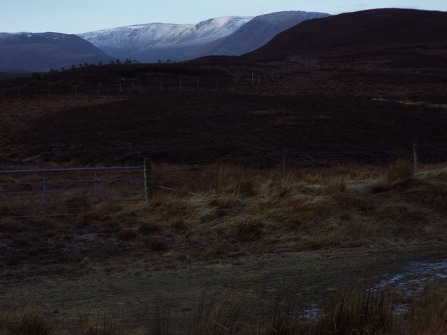 Frosty view from track end above Strathcarron, Ardgay