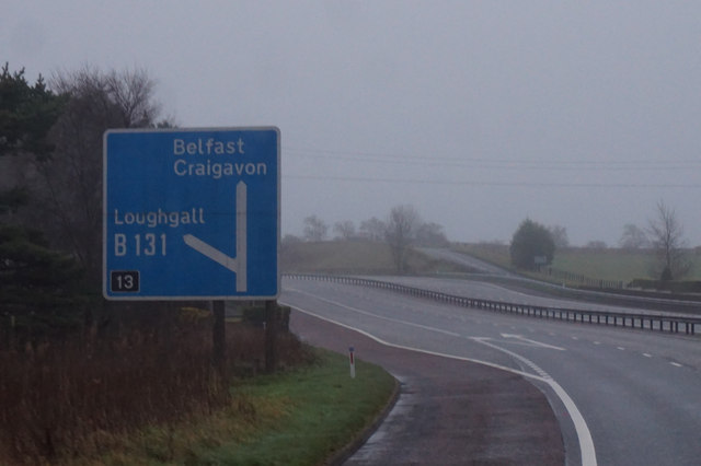 M1 eastbound at junction 13 Ian S Geograph Ireland