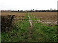 SO7225 : Public footpath north through a field, Newent  by Jaggery