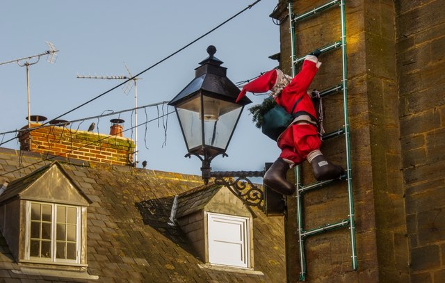 South Petherton: Santa climbs Blake Hall