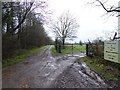 Muddy footpath to Millfield House