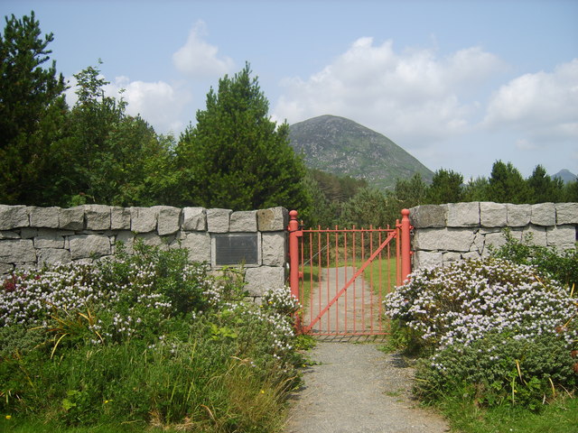 Small style Belfast & District Water Commissioners gate in the gardens below the Silent Valley Dam
