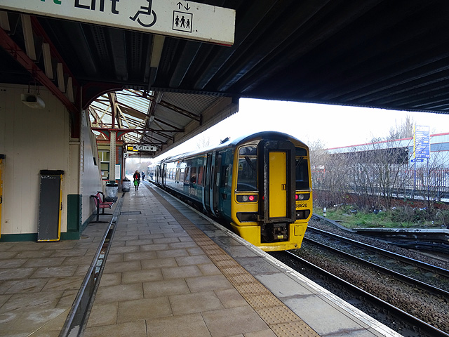 A Holyhead bound train at Wrexham General station