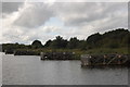 Wooden jetties on the Manchester Ship Canal