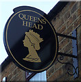 Sign for the Queens Head public house, Shildon