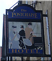 Sign for the Postchaise Hotel, Bishop Auckland