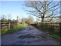 Footpath and access track to Sansome farm