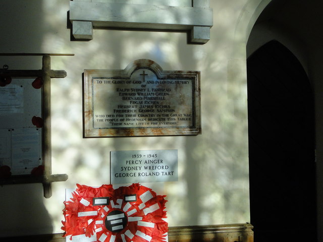 Hedenham War Memorials in dappled light