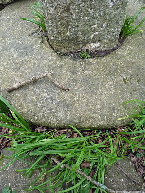 Remains of OS rivet on the Vellansagia Cross base