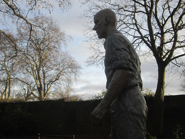 Walking man statue, Holland Park