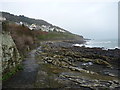 Shoreline rocks and a narrow path at Tavis Vor