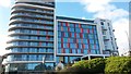 SZ0891 : Bournemouth: new Hilton Hotel frontage by Chris Downer