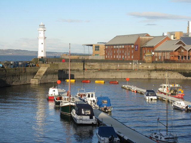 Newhaven Harbour and marina from Pier Place