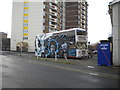 Bus outside the Snooty Fox, Monk Street, Wakefield