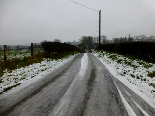 Icy along Woodbank Road © Kenneth Allen :: Geograph Ireland