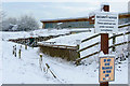 SP9313 : The snow-covered path from the car park at College Lake by Chris Reynolds