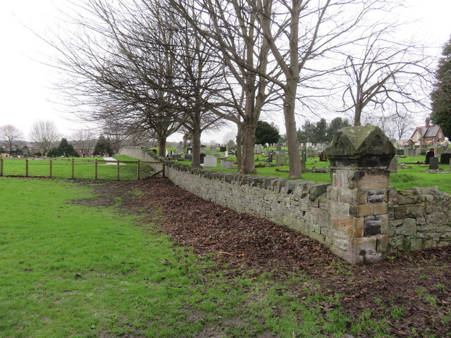 The south east side of Mold cemetery