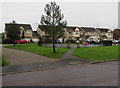 Trees, playground and houses, Arrowsmith Drive, Stonehouse