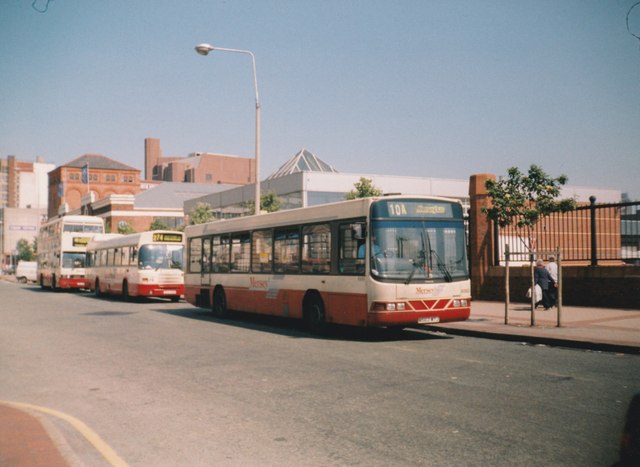 Buses on Mann Island, Liverpool (1)