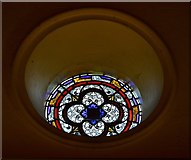 TQ2913 : Clayton; The Church of St. John the Baptist: Round window in the chancel east wall by Michael Garlick
