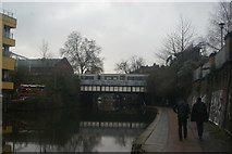 TQ2883 : View of a London Midland train crossing the bridge over the Regents Canal by Robert Lamb