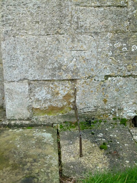 Bench mark, St Mary's Church, Greetham