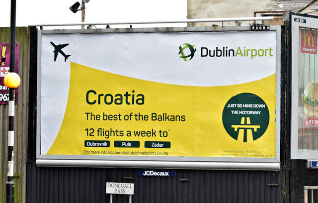 Dublin Airport "Croatia" poster, Belfast (January 2016)
