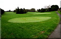 ST4689 : Dewstow Golf Club putting green by Jaggery