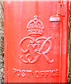 Cypher on George VI postbox, North Marine Drive