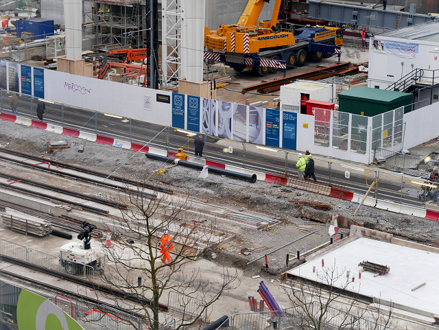 Metrolink Works at St Peter's Square (January 2016)