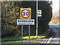 Redbourn Village Name sign on Harpenden Lane