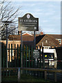 TL1314 : St.George's School sign by Geographer