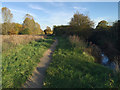 East on a footpath by the River Sowe, Walsgrave, Coventry