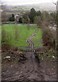 Twin tracks towards Holy Trinity Church, Ystrad Mynach