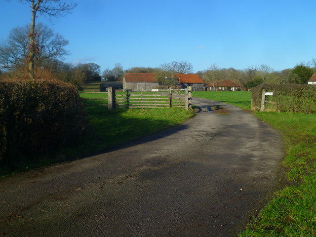 Gated road to Theale Farm