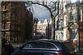 View of houses on Embankment Gardens from Chelsea Embankment