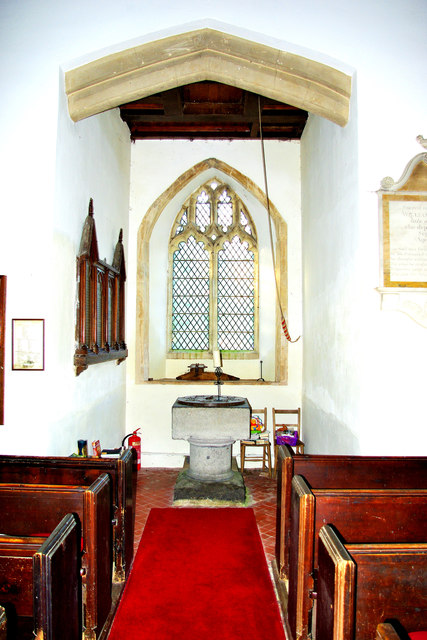 Interior looking west, St Michael & All Angels, Boulge
