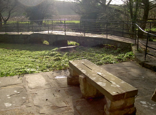 Stone bench and arches
