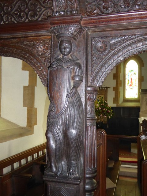 Figure on screen of church of St Peter, North Newton (1)