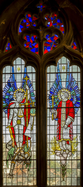 Stained glass window, St Nicholas' church, Lincoln