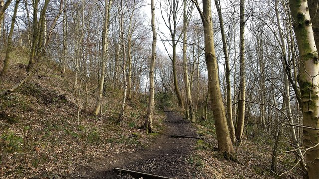 Uphill path towards Manchester Bolton & Bury Canal