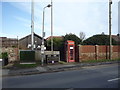 Bus stop and telephone box on Main Street, Skipsea