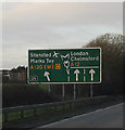 TL9224 : Roadsign on the A12  London Road by Geographer