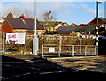 Fenced-off site of a demolished school, Brynmawr