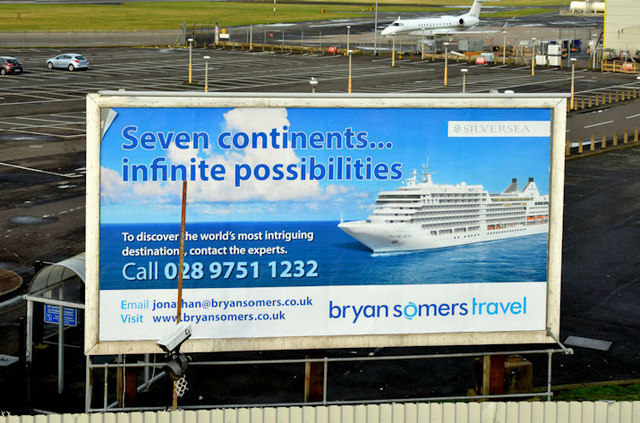 Cruise ship poster, Belfast City Airport (February 2016)